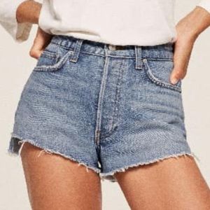 Reformation High Rise Jeans Shorts Medium Wash 26